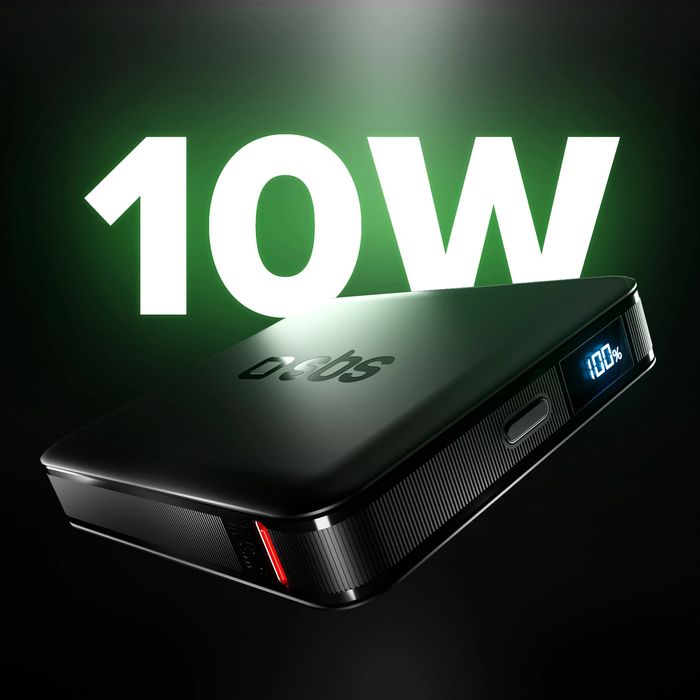 Powerbank SBS HD 10W 5000mAh USB-C z wyświetlaczem LCD - czarny