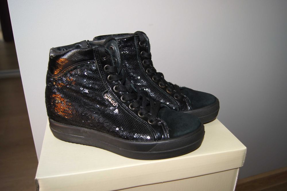 IGI&CO skórzane trampki wysokie jesienne jak botki 36