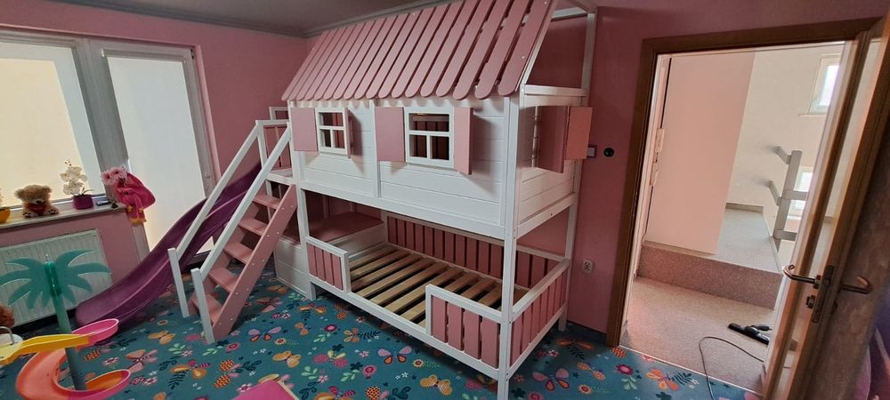 Łóżeczko drewniane łóżko dla dzieci domek drewniany XL RATY
