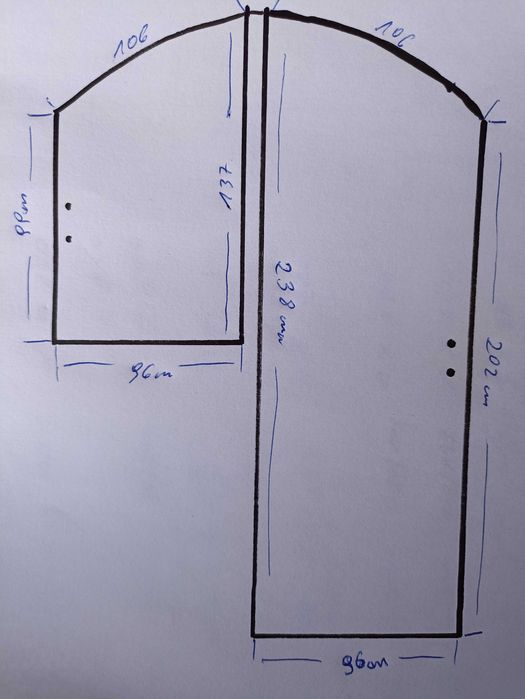 Okno tarasowe łukowe pcv 192/238 trzy szybowe balkon plus okno