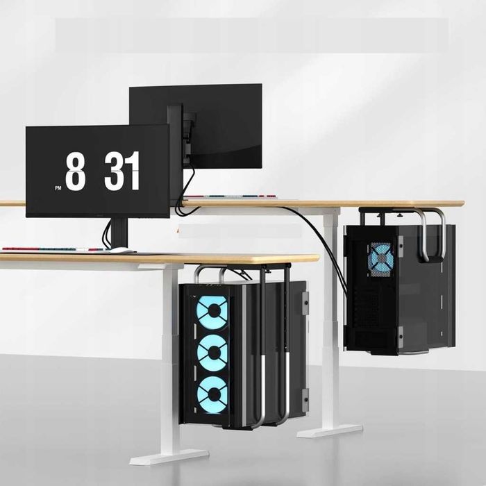 Uchwyt pod biurko na komputer PC PUTORSEN regulowany czarny do 30 kg