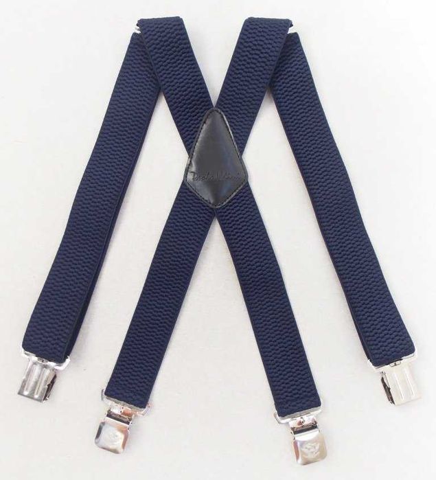 Мужские широкие подтяжки синие Paolo Udini (Польша) / підтяжки сині