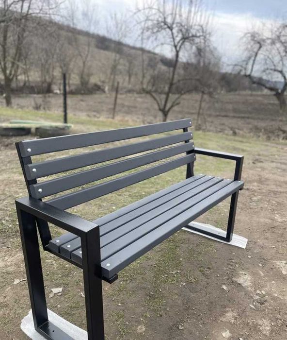 ЛАВКА 1,5 м з масиву сосни зі спинкою та підлокітниками, СКАМЕЙКА, ЛАВОЧКА, ЛАВА