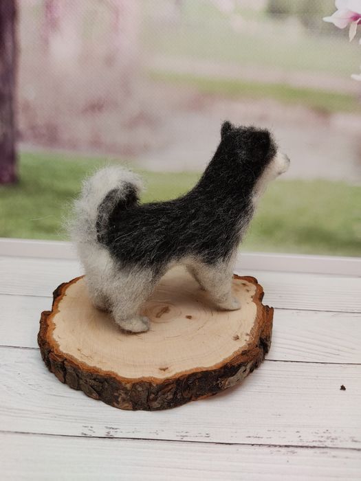 Игрушка собака валяная. Фигурка собаки. Портрет питомца. Маламут.