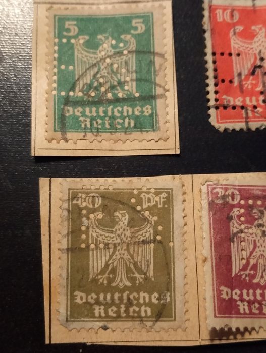 5 selos pfennig Alemanha Germany - Aguia Imperial	1924