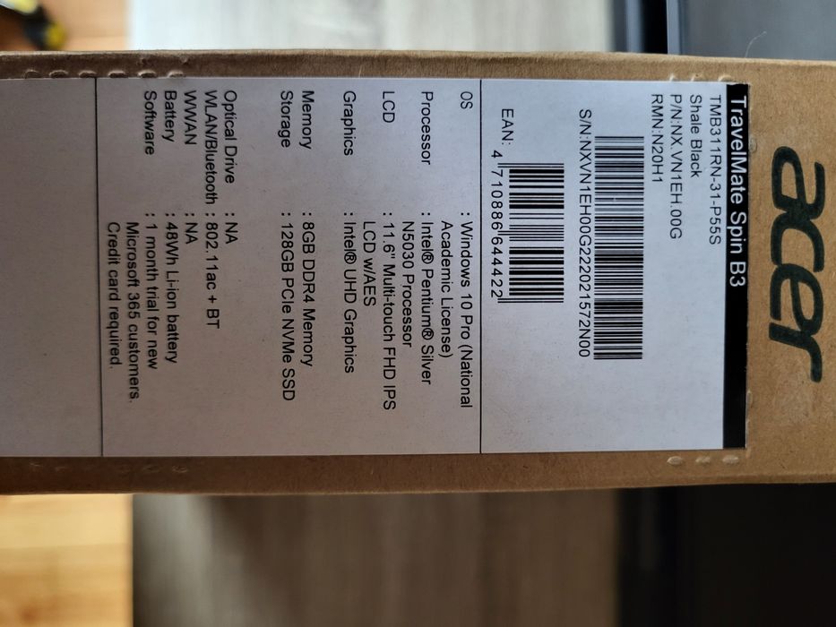 Acer TravelMate Spin B3
