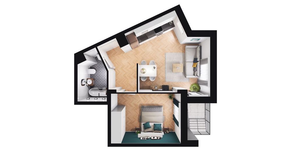 2-pokojowe mieszkanie 39m2 + balkon