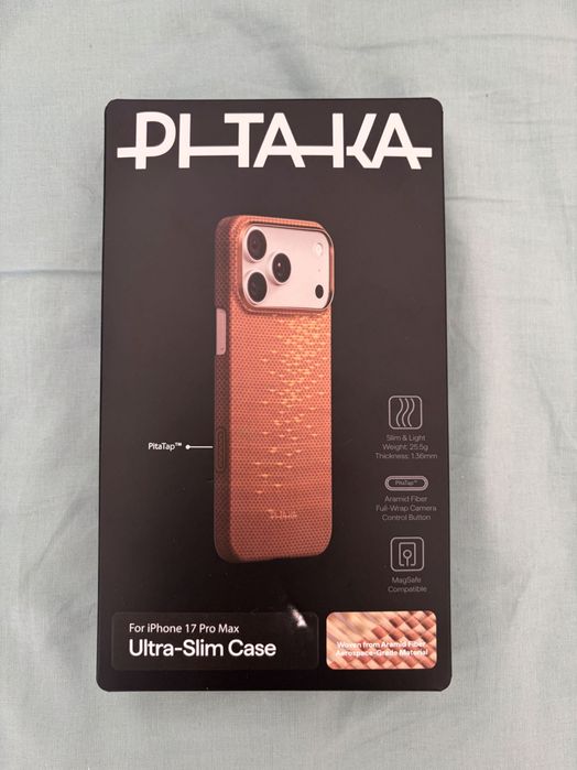 Capa PITAKA para iPhone 17 Pro Max, capa ultrafina, brilho dourado