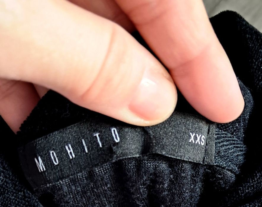 Mohito Bluza Aksamit Napis Cyrkonie XXS