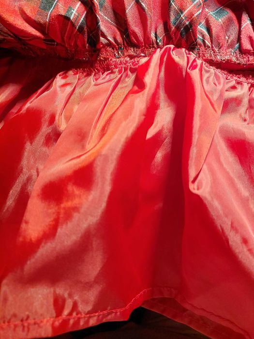 Новорічна сукня платье парчовое красное 4 - 5 лет в клетку шотландка