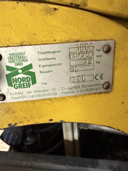Chwytak do kręgów betonowych 1000 kg Nordgreif Z50 do studni rur
