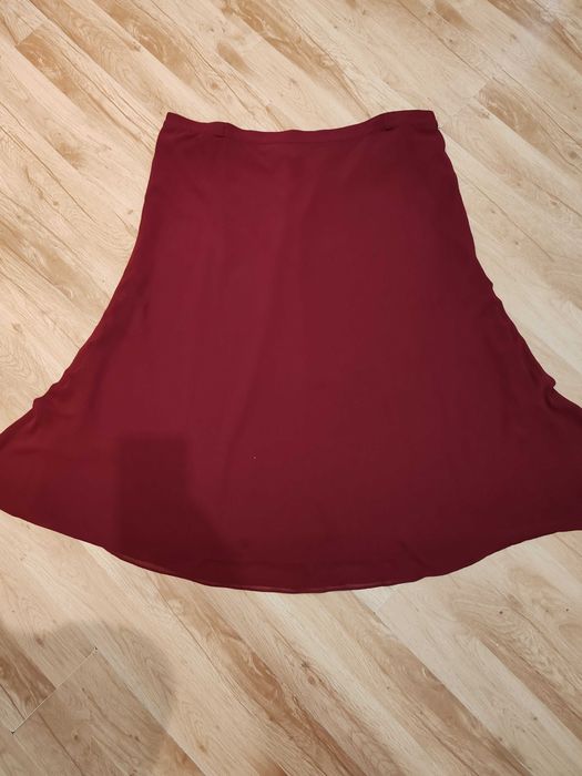 Buraczkowa elegancka maxi spódnica rozmiar ok 48/50 poliester