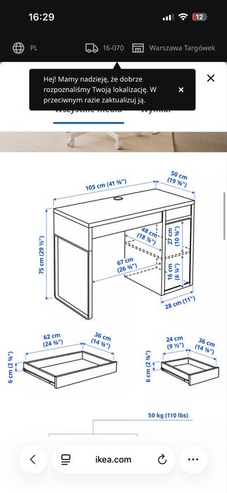 Biurko Ikea micke