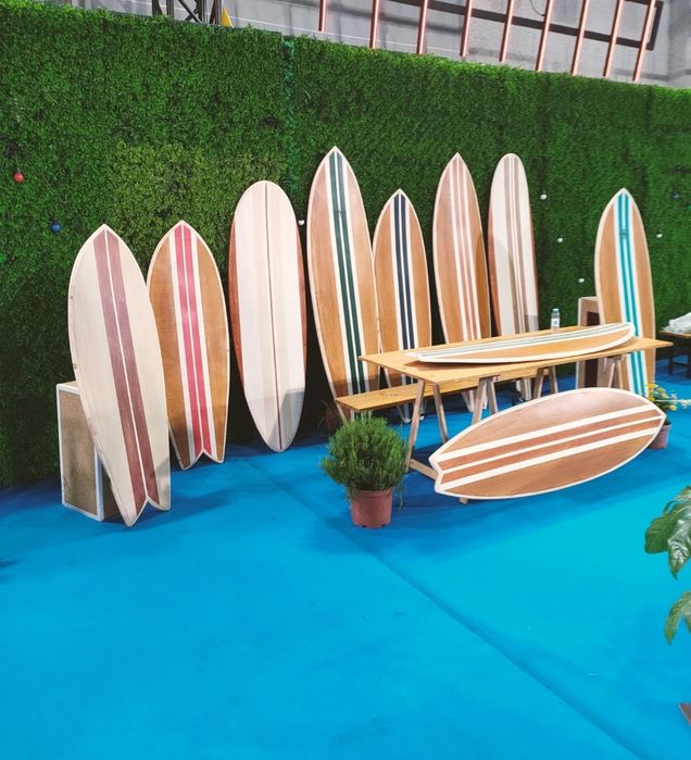 Prancha de surf de madeira para decoração