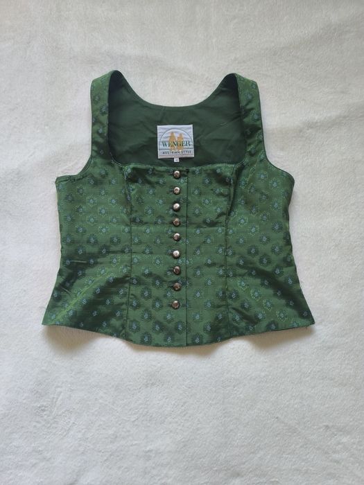 Gorset dirndl Wenger Austrian Style rozm. 42 zielony folk Oktoberfest