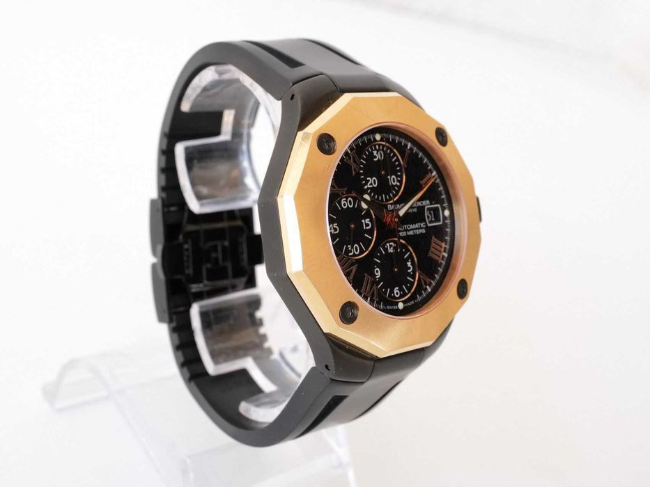 Baume & Mercier Riviera Automatic Chronograph 18K Rose Gold Bezel 43mm