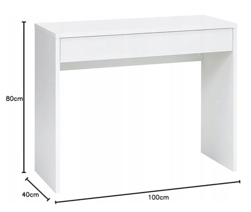FMD MOBEL stół konsolowy biały używany 100 x 80 x 40 cm