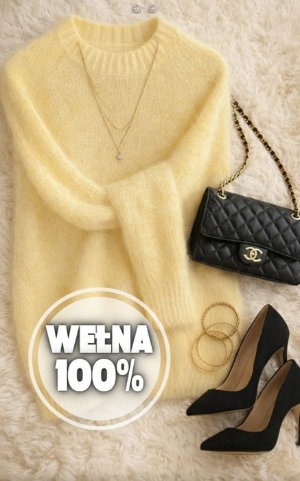 Sweter damski rozmiar XL nowy bez metek viral outlet 100% wełna angors