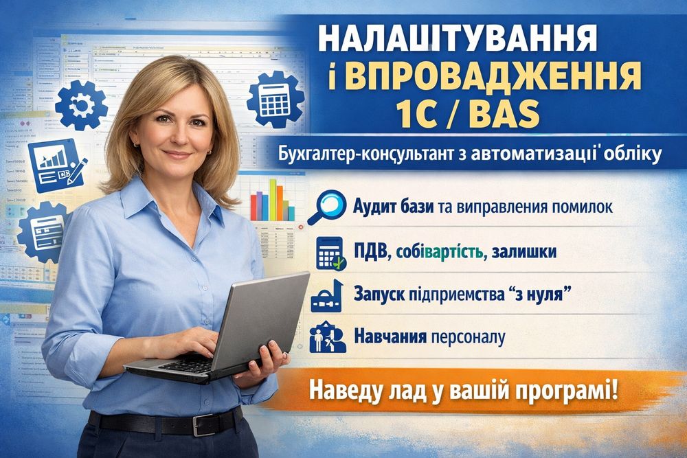 Не сходиться облік у 1С або BAS — відновлю базу. Аудит та відновлення
