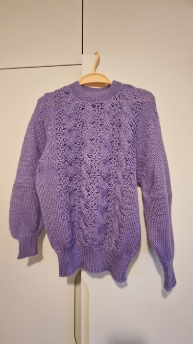 Sweter damski lilowy rozm M nowy 100% moher