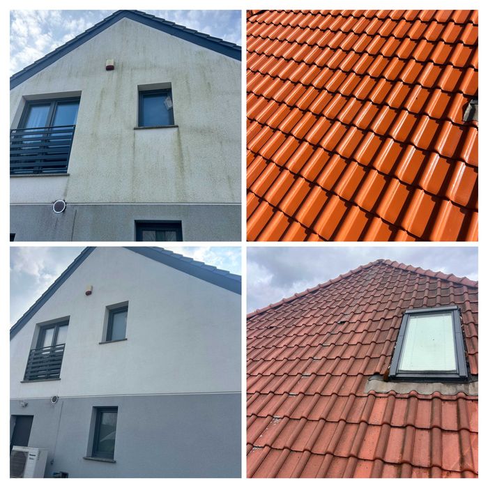 Mycie kostki, dachów oraz elewacji