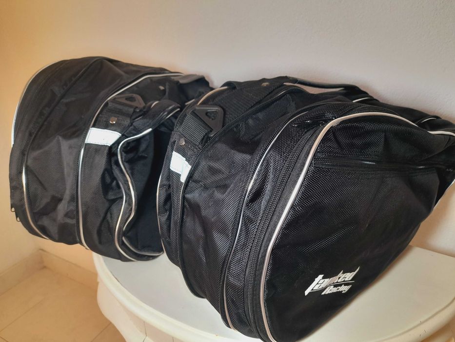 Malas Laterais Moto Tanked Racing Pretas - Como Novas!