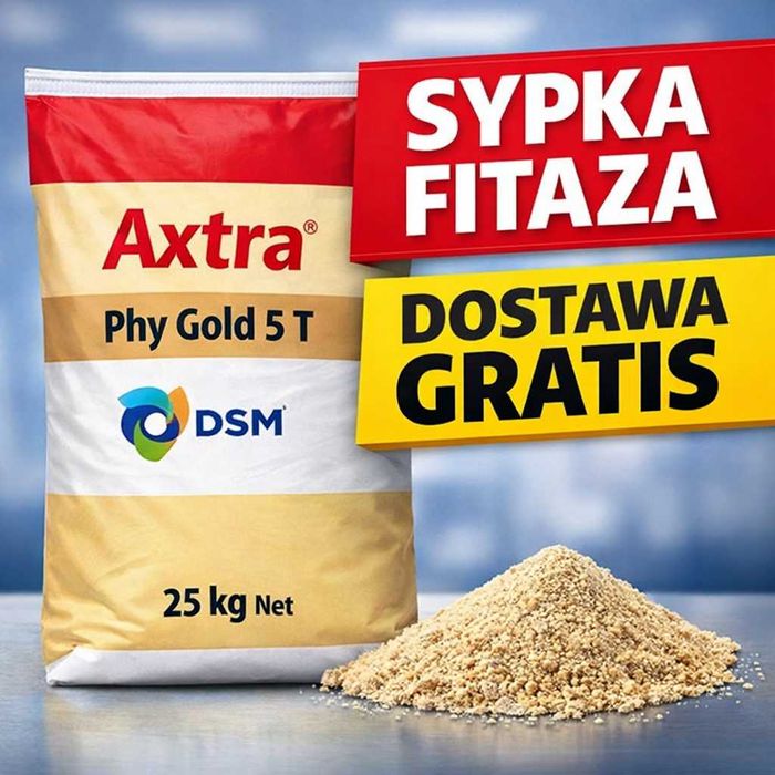 Axtra® Phy Gold 5 T 25 kg – sypka fitaza – dostawa gratis DRÓB TRZODA