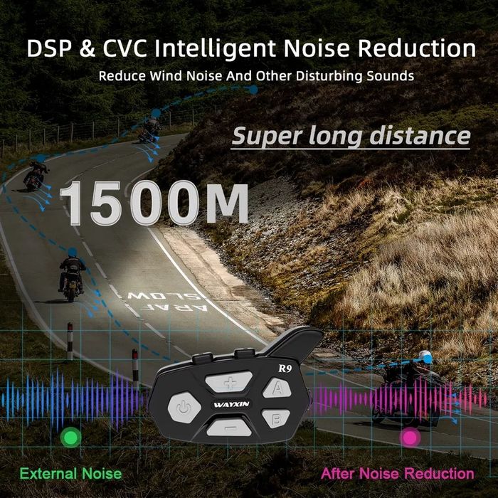 Kit intercomunicadores para capacetes Modelo R9