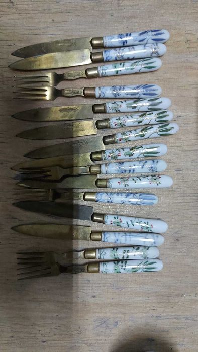 Talheres de fruta/queijo de porcelana origem alemã