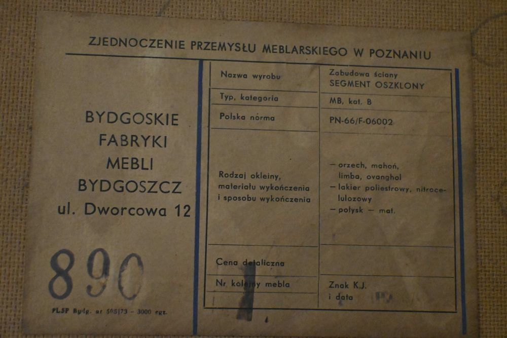 Meblościanka - regał - PRL - wysoki połysk - vintage 1974 r. stan bdb