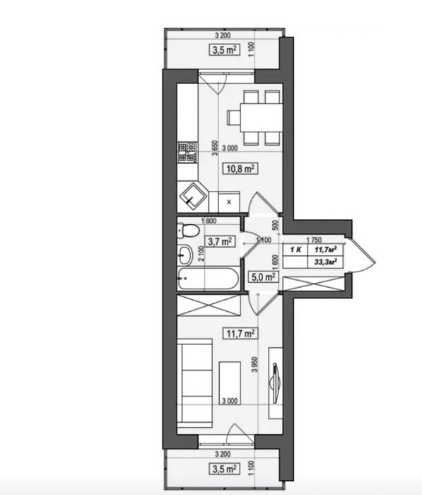 Квартира з газом. 2 балкони. Двухстороння