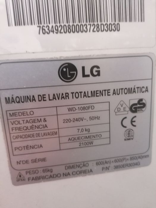 Rutor máquina de lavar Lg