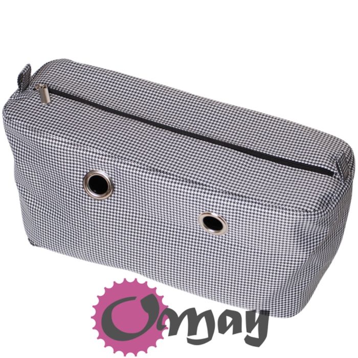 Czarny organizer do OBAG CITY pepitka czarno biała 2 kieszenie OMAY