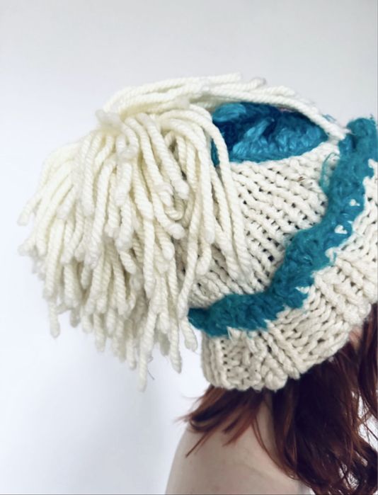 Zimowa czapka boho folk 100% wełna