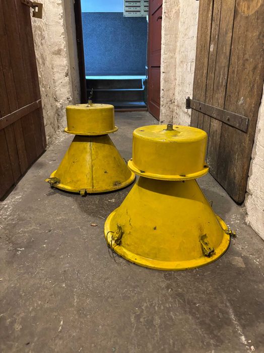 Stare lampy przemysłowe LOFT industrialne PRL – Żółte (2 sztuki)