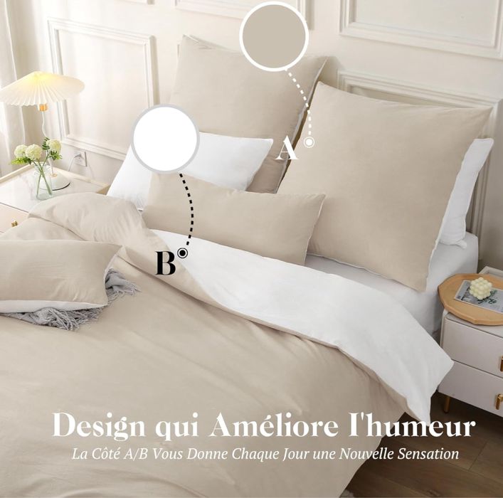 MILDLY Poszwa na kołdrę 140x200  z 1 poszewką na poduszkę 65x65 cm