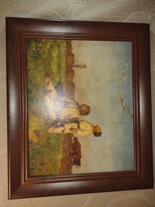 Obraz Chełmoński Józef Bociany roz.37x31cm.