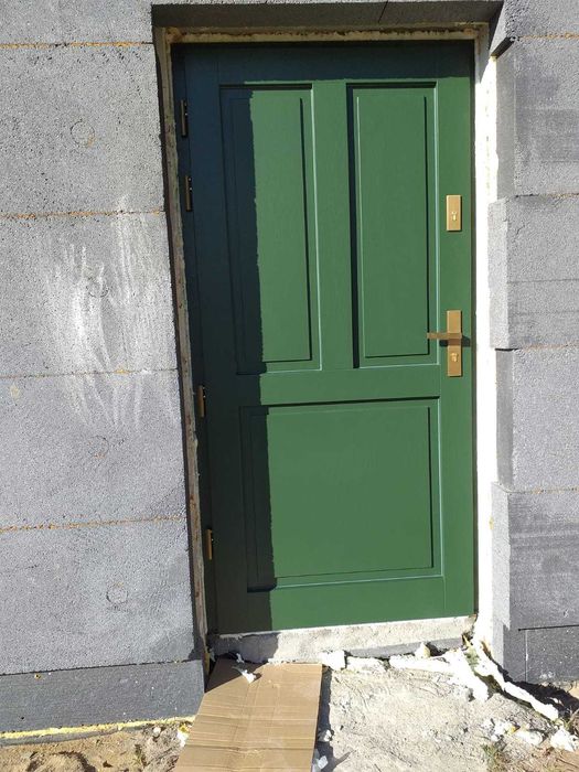 Drzwi zewnętrzne drewniane dębowe_dostawa gratis_pomiar_montaż_dotacja