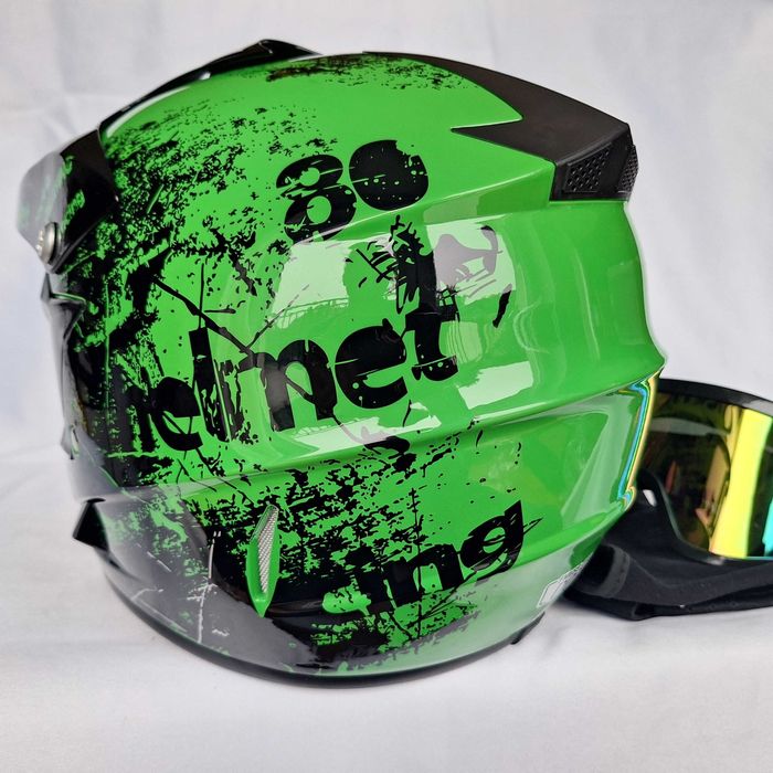 Kask motocrossowy fullface juniorski ATV Dirt Bike Black S 55-56cm