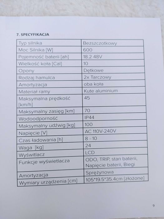 Hulajnoga elektryczna Motus iPro 10