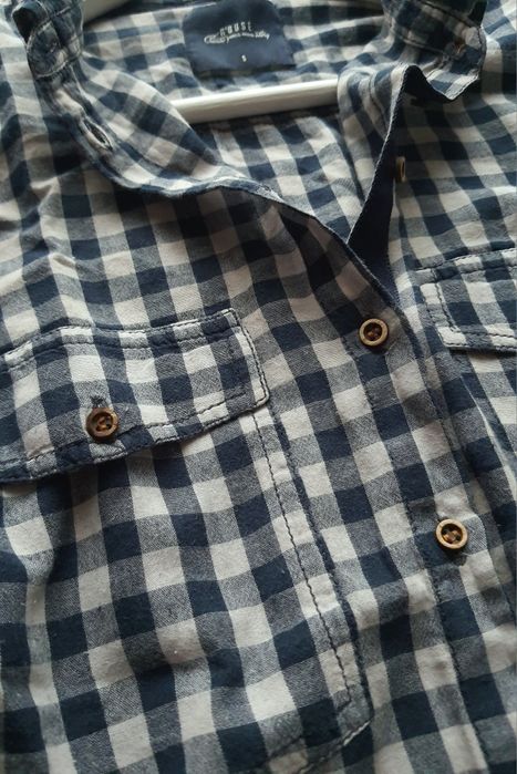 Granatowa koszula w kratkę House S/36