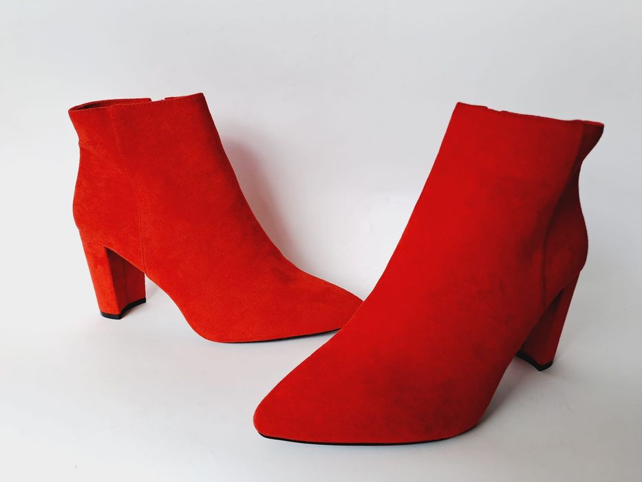 Botki obcas czerwone 39, 40