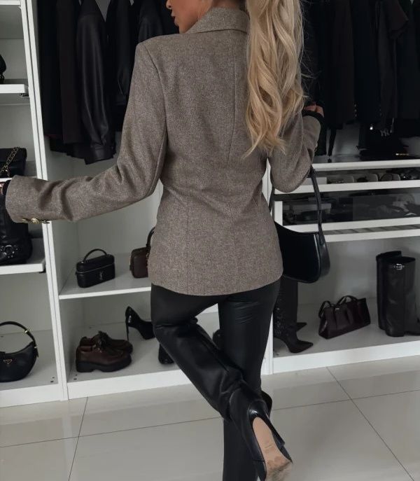 Marynarka beżowy melanż EDAN Balmain S i M