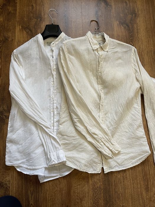 Сорочка рубашка mango M льон бежева