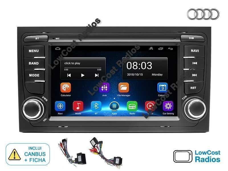 *Auto Rádio GPS 7" ou 9" | AUDI A4 (2002 a 2008) | ANDROID 15 • USB • DVD • BT | CARPLAY • ANDROID AUTO