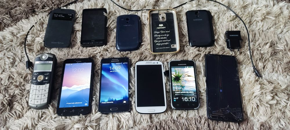 7 Telefonów Samsung, Huawei, Motorola+ akcesoria