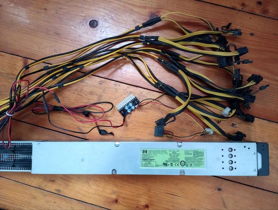 Серверний блок живлення, зелений, тихий, для майнінг ферми, лижа.