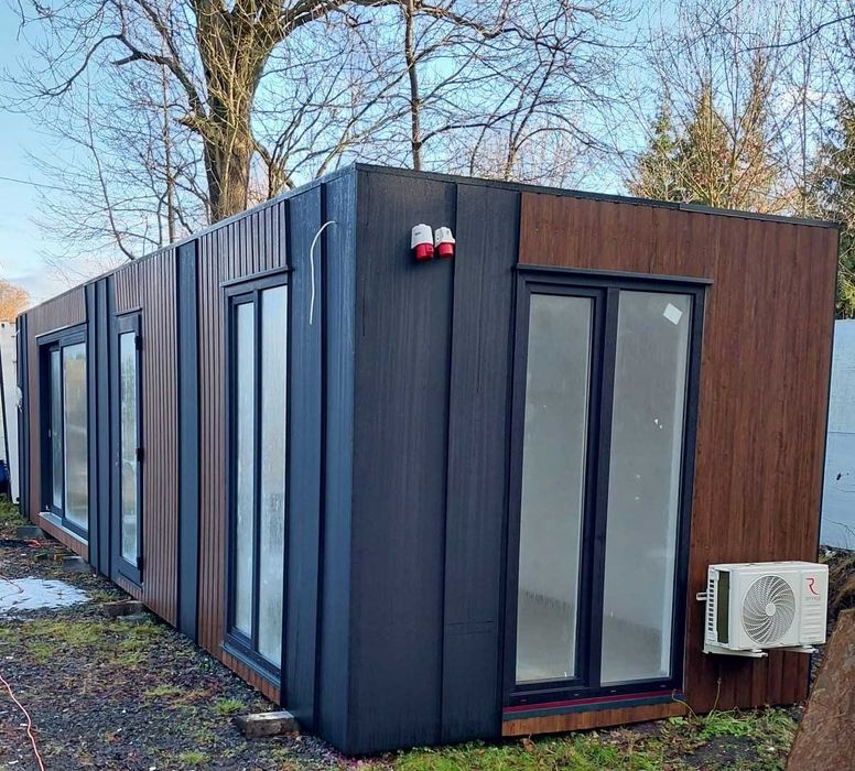 Kontener mieszkalny całoroczny 12x3 łazienka aneks klima fancy