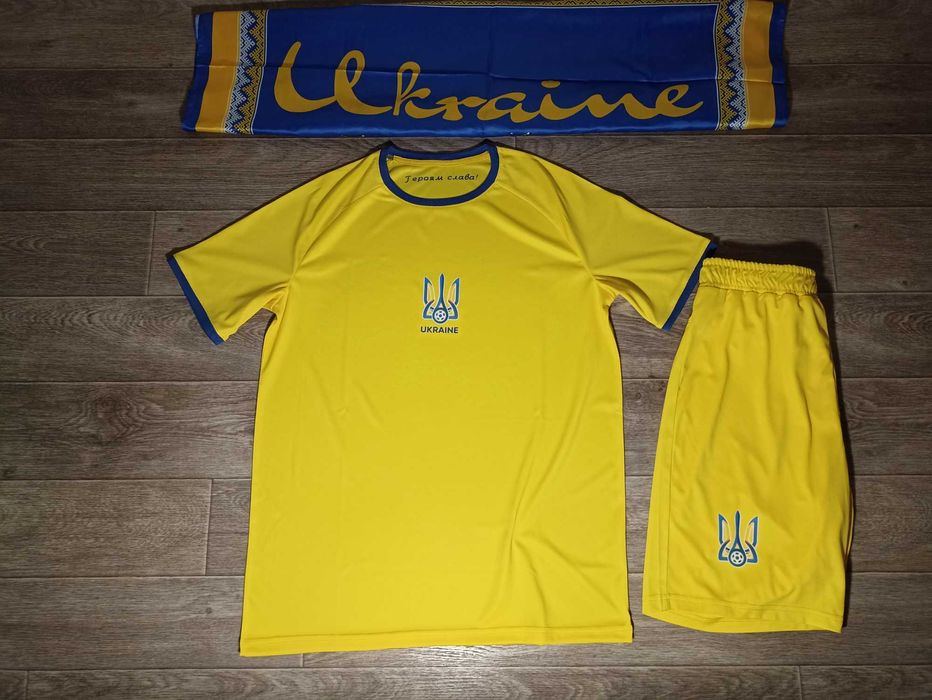 Украина с гербом и картой мужская спортивная футбольная форма шорты футболка комплект для тренировок повседневной носки размер М