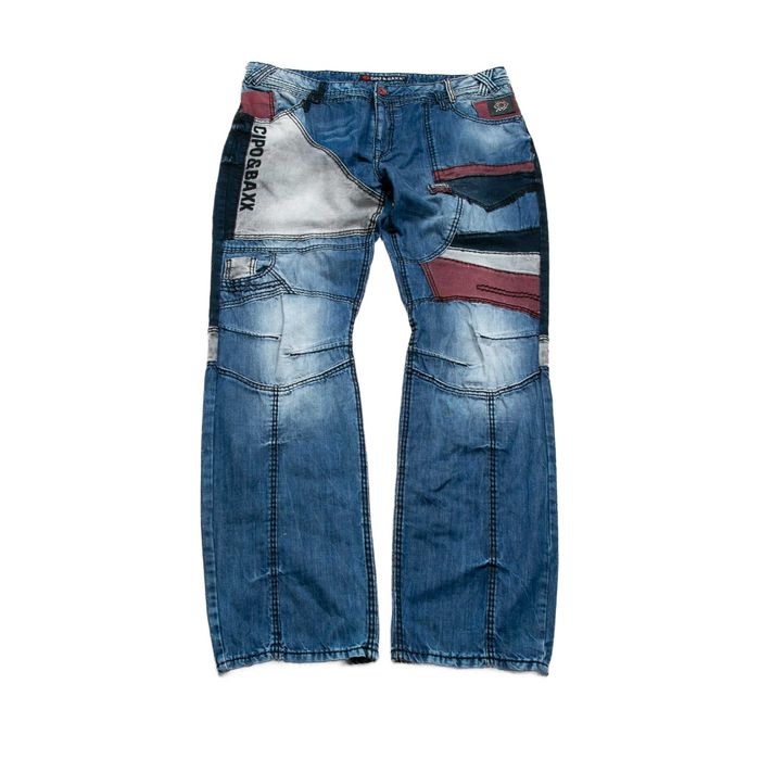 Cipo&Baxx patchwork spodnie jeansowe 44/36us XXL